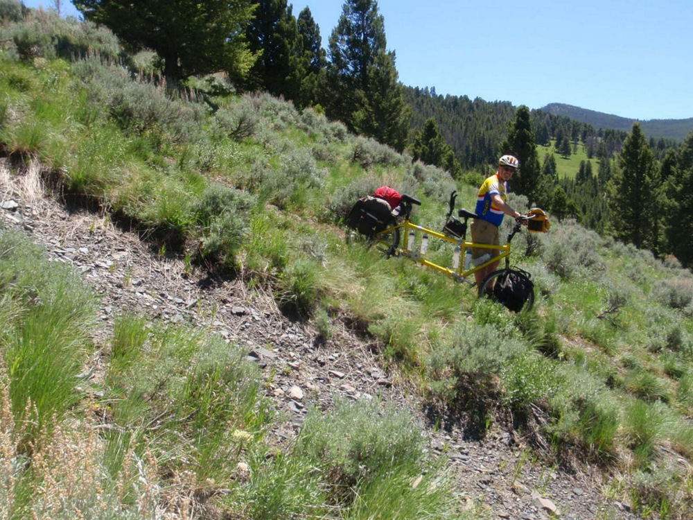 It was too difficult to control the bike in the descent on the slip rock.